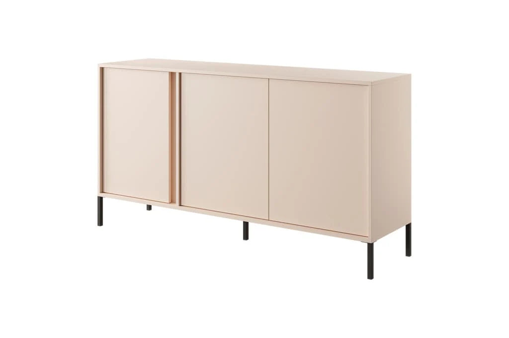 Dast Wooden Sideboard 154cm in Beige with Black Metal Legs