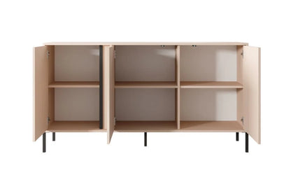 Dast Wooden Sideboard 154cm in Beige with Black Metal Legs