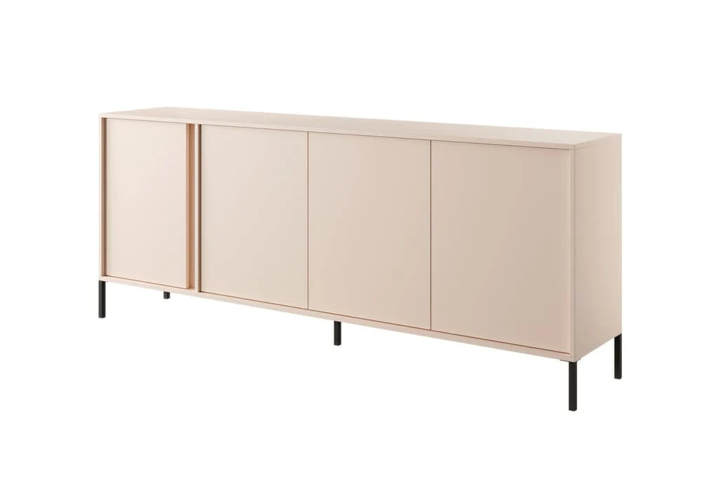 Dast Wooden Sideboard 203cm in Beige with Black Metal Legs