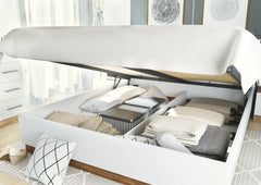 Dentro Wooden Super King Size Bed with Storage and LED 180cm - Furniture One Shop