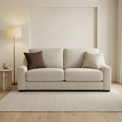 Douglas 3 Seater Fabric Sofa In Beige