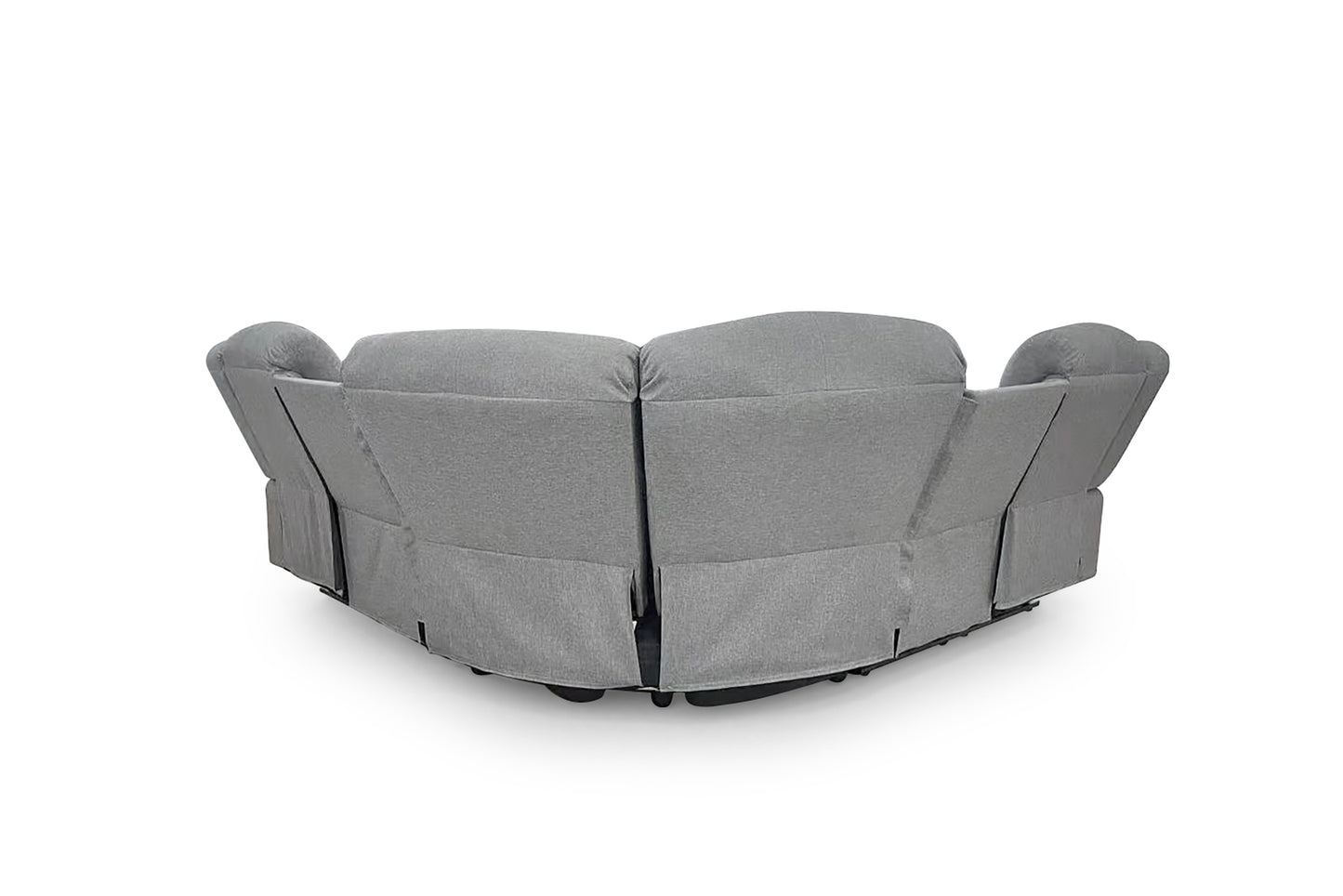 Dundee Manual Recliner Corner Sofa In Grey Fabric