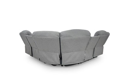 Dundee Manual Recliner Corner Sofa In Grey Fabric