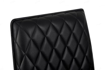 Eclat Black Faux Leather Swivel Dining Chairs in Pair