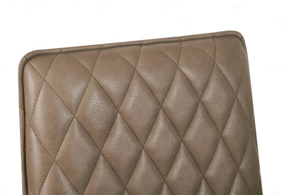 Eclat Taupe Faux Leather Swivel Dining Chairs in Pair