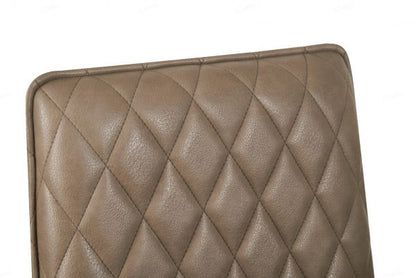 Eclat Taupe Faux Leather Swivel Dining Chairs in Pair