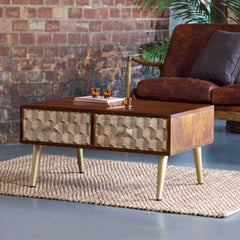 Edison Coffee Table With 2 Drawers - Furniture One Shop