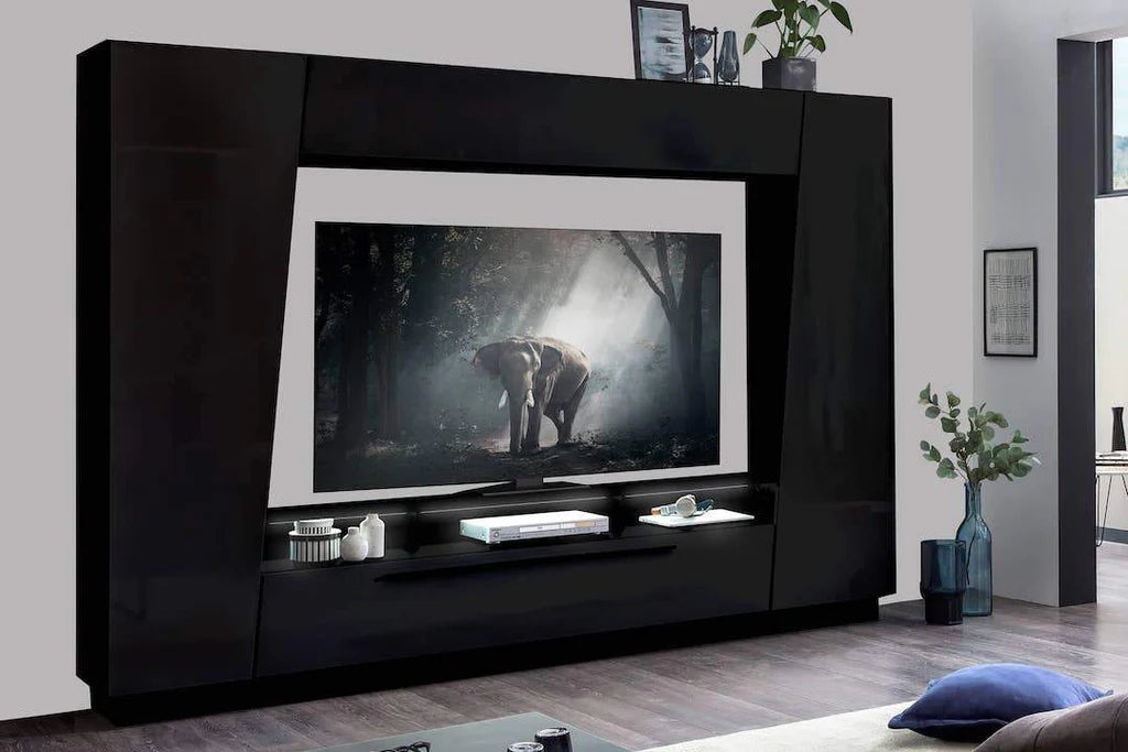 Emira Wooden Entertainment Unit in Black