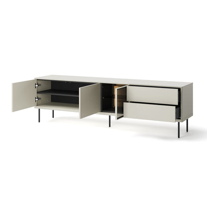Epiro Large Wooden TV Stand in Cashmere & Dark Oak - 194cm - UK