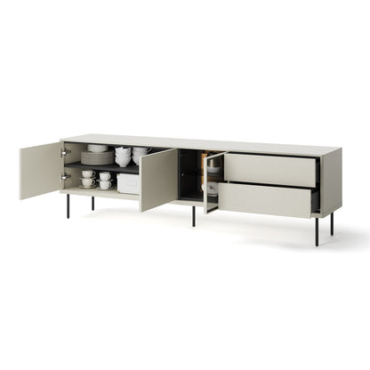 Epiro Large Wooden TV Stand in Cashmere & Dark Oak - 194cm - UK