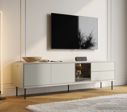Epiro Large Wooden TV Stand in Cashmere & Dark Oak - 194cm - UK