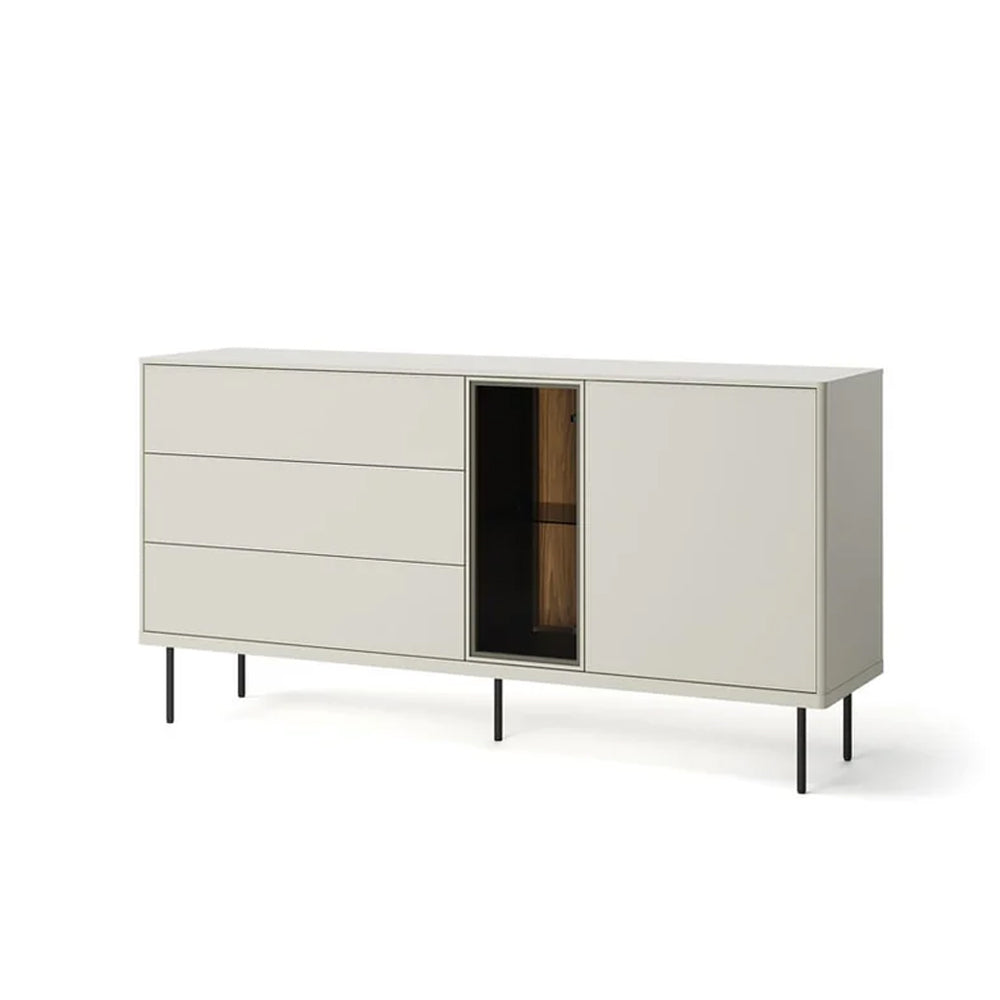 Epiro Sideboard with 2 Doors 3 Drawers in Cashmere & Dark Oak - 161cm