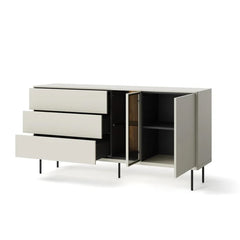 Epiro Sideboard with 2 Doors 3 Drawers in Cashmere & Dark Oak - 161cm - Furniture One Shop