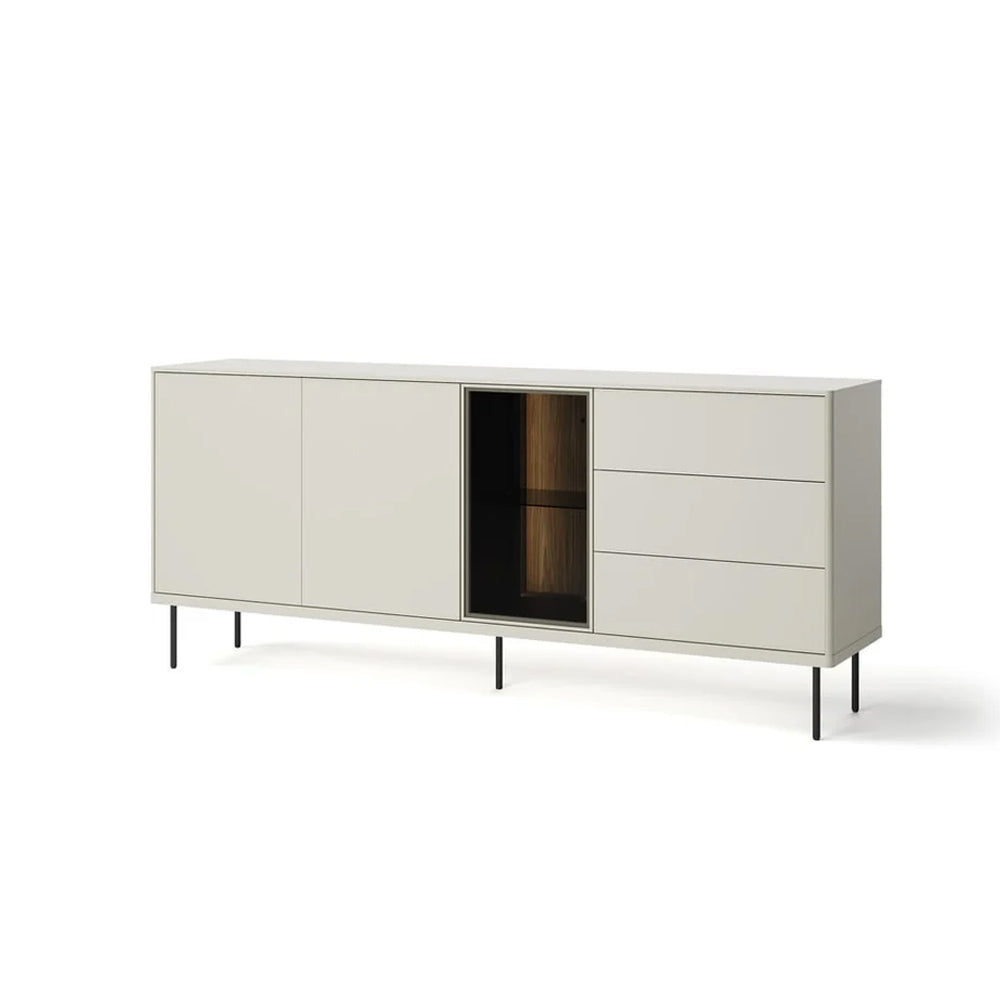 Epiro Sideboard with 3 Doors 3 Drawers in Cashmere & Dark Oak - 194cm