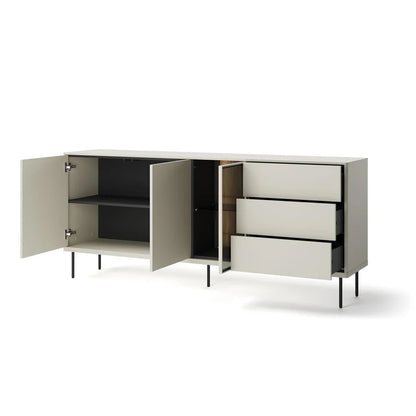 Epiro Sideboard with 3 Doors 3 Drawers in Cashmere & Dark Oak - 194cm