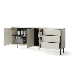 Epiro Sideboard with 3 Doors 3 Drawers in Cashmere & Dark Oak - 194cm - Furniture One Shop