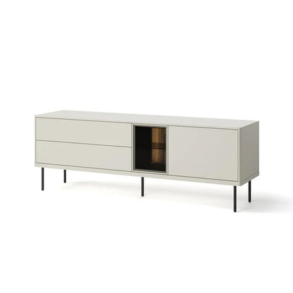 Epiro Small Wooden TV Stand in Cashmere & Dark Oak - 161cm - UK
