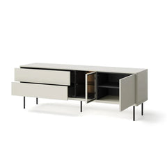Epiro Small Wooden TV Stand in Cashmere & Dark Oak - 161cm - UK