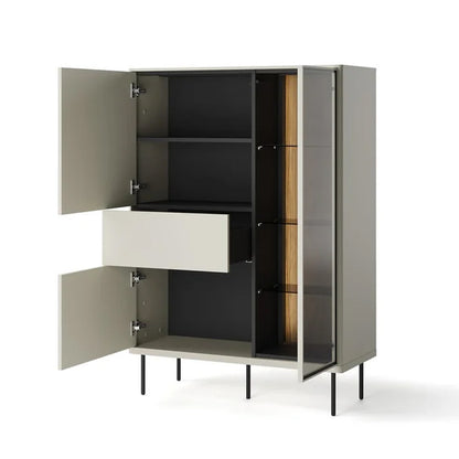 Epiro Wooden Display Cabinet I in Cashmere & Dark Oak - 99cm - UK