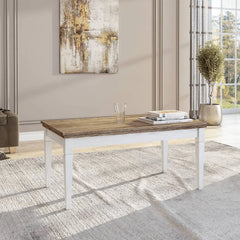 EvoraWooden Coffee Table Abisko Ash and Oak Lefkas - 110cm - Furniture One Shop