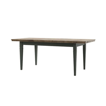 Evora Wooden Extending Dining Table in Green and Oak Lefkas 160-240cm