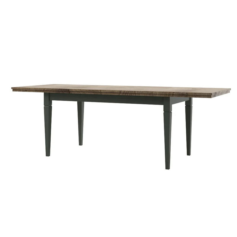 Evora Wooden Extending Dining Table in Green and Oak Lefkas 160-240cm