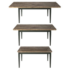 Evora Wooden Extending Dining Table in Green and Oak Lefkas 160-240cm