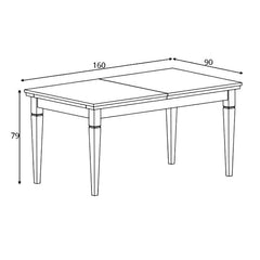 Evora Wooden Extending Dining Table in Green and Oak Lefkas 160-240cm