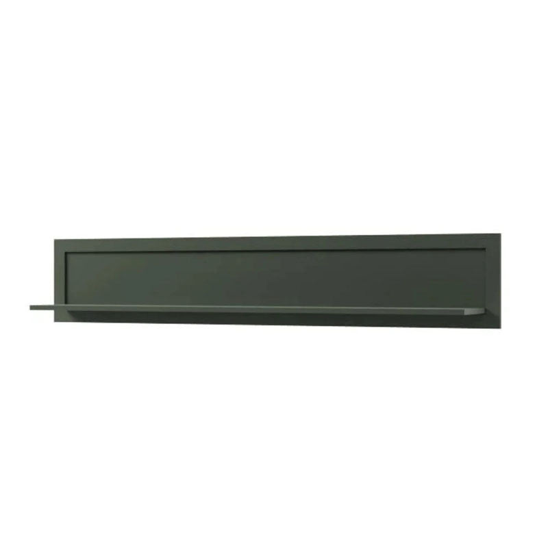 Evora Wooden Wide Wall Shelf in Green and Oak Lefkas