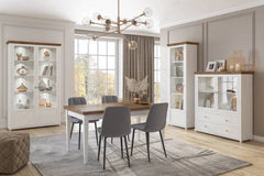 Evora Wooden 2 Door 2 Drawer Display Cabinet in Abisko Ash and Oak Lefkas