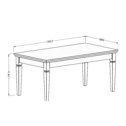 Evora Wooden Coffee Table in Green and Oak Lefkas - 110cm