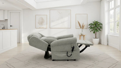 Fairmont Fabric Rise and Recline Electric Armchair In Beige