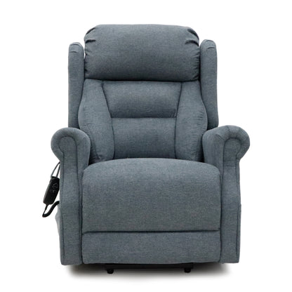 Fairmont Fabric Rise and Recline Electric Armchair In Steel Grey