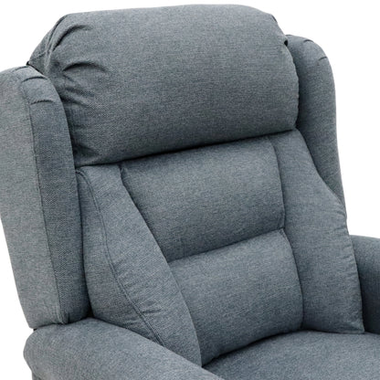 Fairmont Fabric Rise and Recline Electric Armchair In Steel Grey