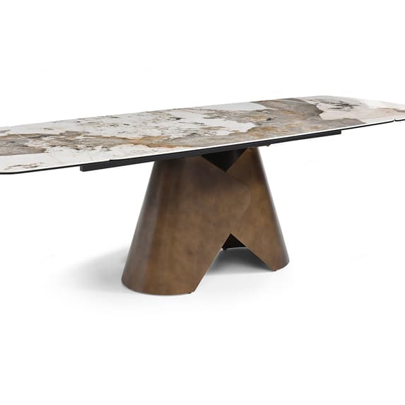 Feretti Italian Ceramic Extending Dining Table In Pandora