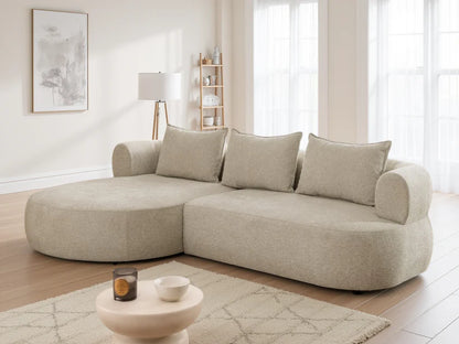 Ferro Beige Fabric Left Hand Corner Sofa