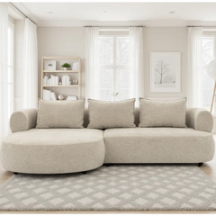 Ferro Beige Fabric Left Hand Corner Sofa