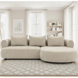 Ferro Beige Fabric Right Hand Corner Sofa