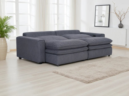 Florence Cloud 3 Seater Electric Recliner Sofa In Grey Fabric - Furniture One Shop