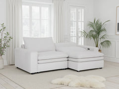 Florence Cloud 3 Seater Electric Recliner Sofa In Ivory Fabric