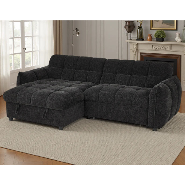 Florida Universal Corner Sofa Bed With Storage In Black