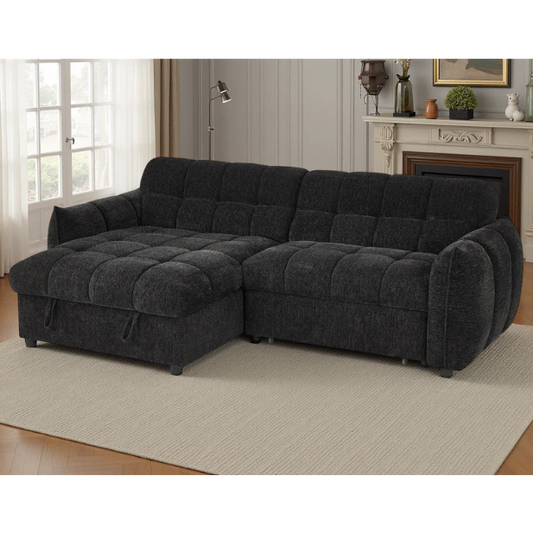 Florida Universal Corner Sofa Bed With Storage In Black
