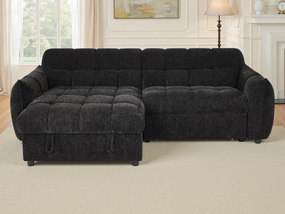 Florida Universal Corner Sofa Bed With Storage In Black - Furniture One Shop