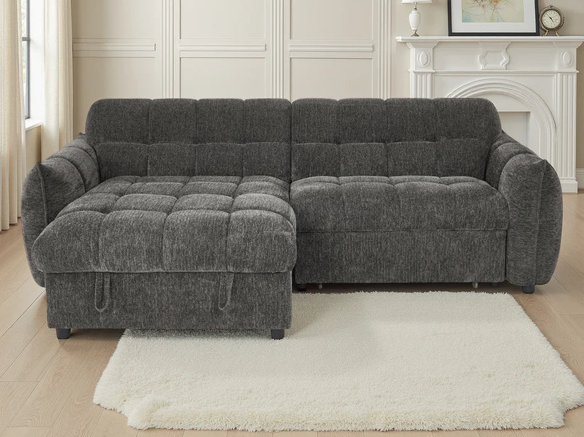 Florida Universal Corner Sofa Bed With Storage In Grey - Furniture One Shop