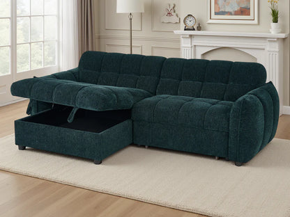Florida Universal Corner Sofa Bed With Storage In Teal - Furniture One Shop