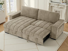 Franklin Beige Universal Corner Sofa Bed with Storage & USB