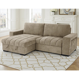 Franklin Beige Universal Corner Sofa Bed with Storage & USB
