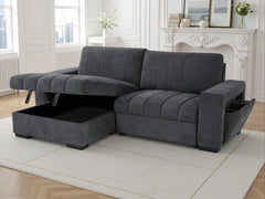 Franklin Grey Universal Corner Sofa Bed with Storage & USB