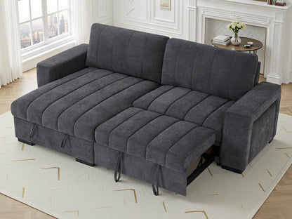 Franklin Grey Universal Corner Sofa Bed with Storage & USB - Furniture One Shop
