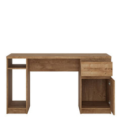Fribo 1 door 1 drawer twin pedestal desk in Oak - Furniture One Shop